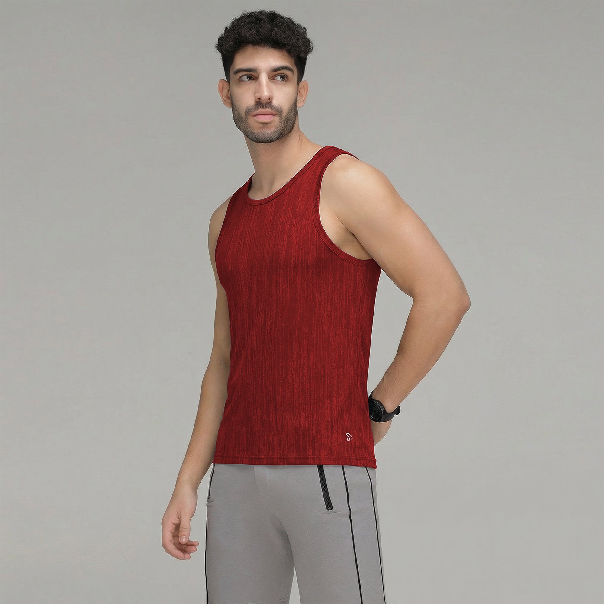 Sporto Men's InstaCool RD Self design Muscle Vest Anti odour and Moisture Wicking