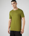 Sporto Men's Fluyid Cotton Round Neck T-shirt - Olive Branch