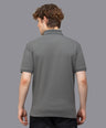 Sporto Men's Anti Wrinkle Popcorn Solid Charcoal Polo T-shirt