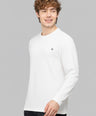 Sporto Men's Hexaknit Fullsleeve White T-shirts
