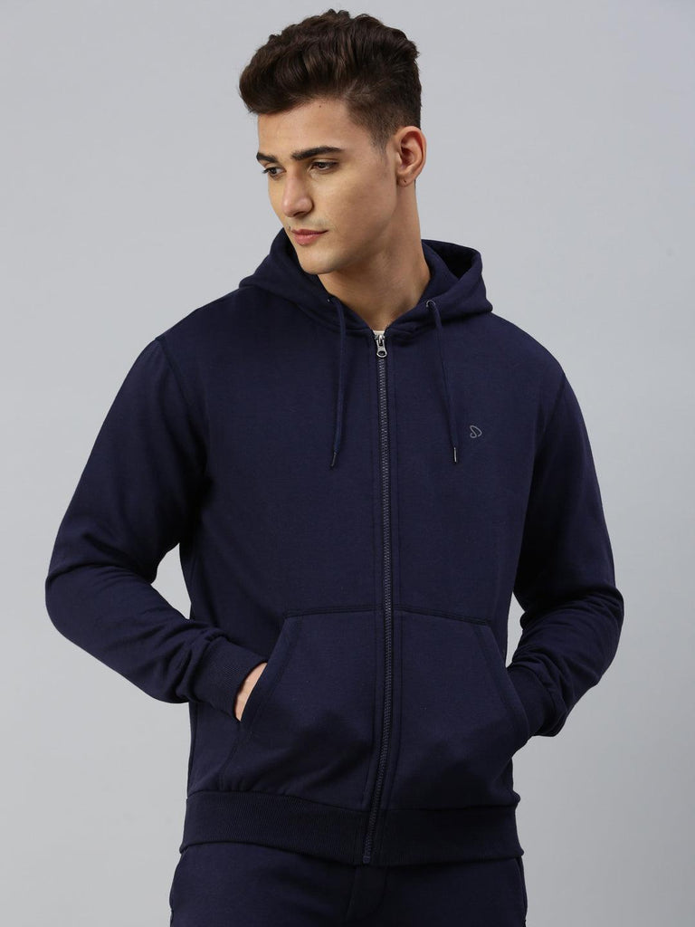 Sporto Ultra Fleece Hoodie Jacket for Men with Front Zipper | Navy - Sporto by Macho