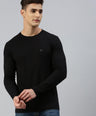 Sporto Men Slim fit Round Neck Full Sleeve T-Shirt - Black