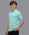 Sporto Men's Anti Wrinkle Popcorn Solid Island Paradise Polo  T-shirt