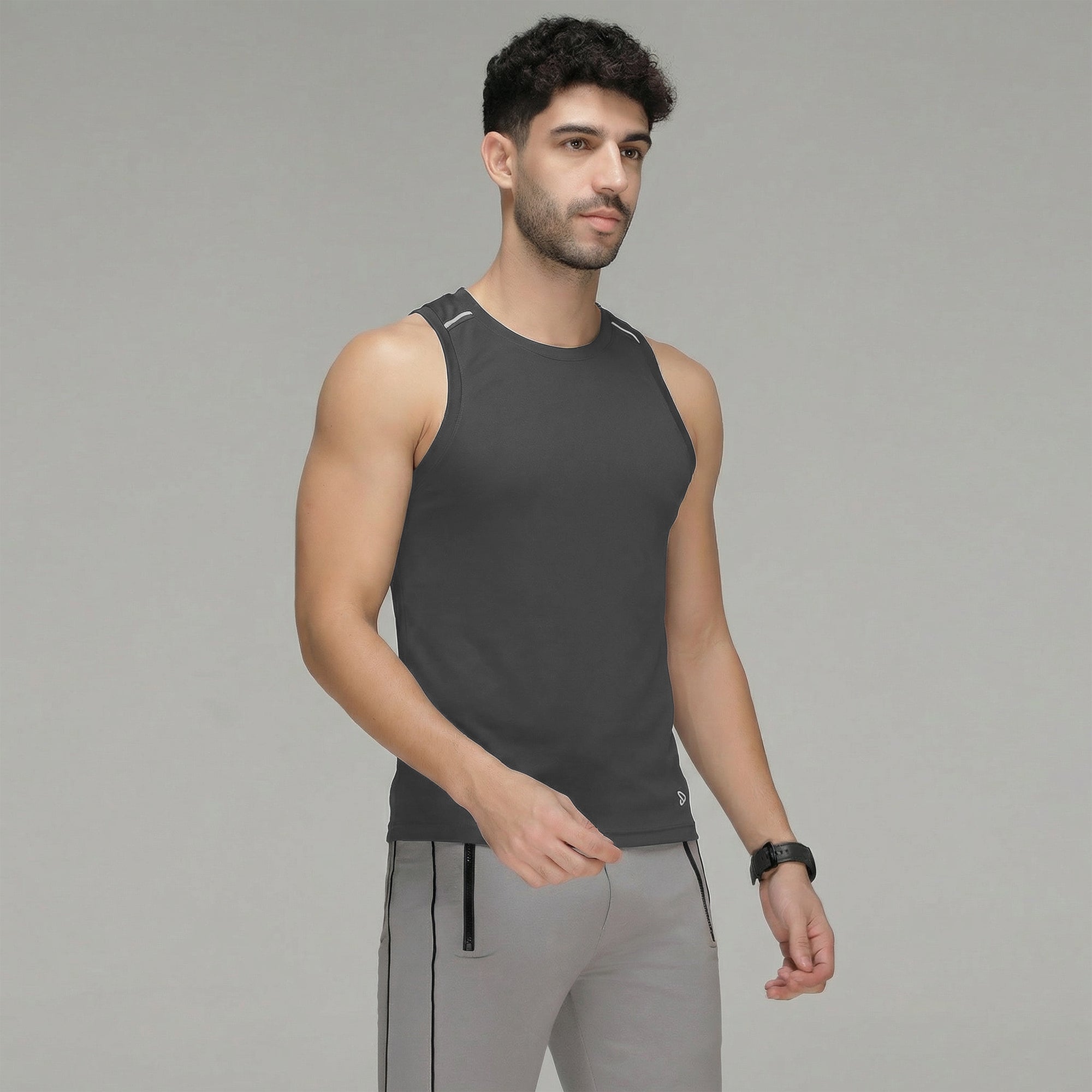 Sporto Men's InstaCool CH  Solid Muscle Vest Anti odour and Moisture Wicking