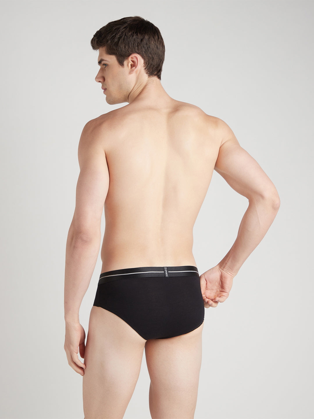 Sporto Metal Brief for Men | Cotton Spandex Mid-Rise Brief with Soft Shiny Waistband | Pack of 4 (Black, Royal Blue, Deep Green & Wine)