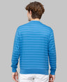 Sporto Men's Ribbed stripe Round Neck Blue Heaven Sweatshirt