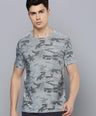 Sporto Men's Insta cool Printed Jersey Tee with Side Mesh - Grey
