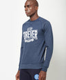 Sporto Crew Neck Printed Sweatshirt - Blue Melange