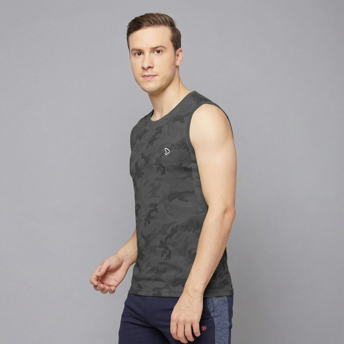 InstaCool Camo Printed side mesh Muscle Vest Anti odour and Moisture Wicking