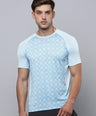 Sporto Men's Instacool Printed Jersey Tee - Light Blue