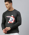 Sporto Marvel Printed Sweatshirt for Men | Black