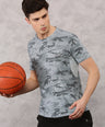 Instacool Printed Jersey Tee with Side Mesh - Grey