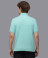 Sporto Men's Anti Wrinkle Popcorn Solid Island Paradise Polo  T-shirt
