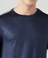 Sporto Men's Instacool Printed Round Neck Tee - Navy
