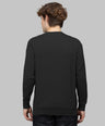 Sporto Men's Hexa-knit Round Neck Full Sleeve Black Sweatshirt