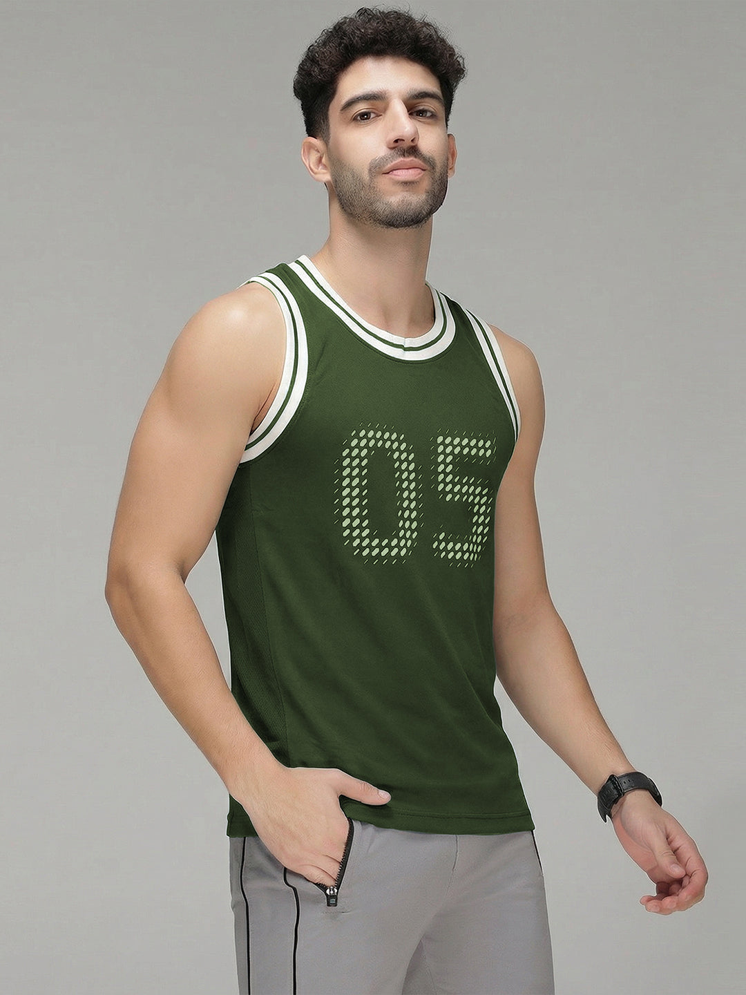Sporto Men's InstaCool Basketball OL Muscle Vest Anti odour and Moisture Wicking
