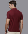 Sporto Men's Anti wrinkle and Light weight Solid  Burgundi  Polo T-shirt