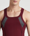 Sporto Men's  Cotton  Gym Vest with Side Contrast  Panel Multicolour Pack of 2