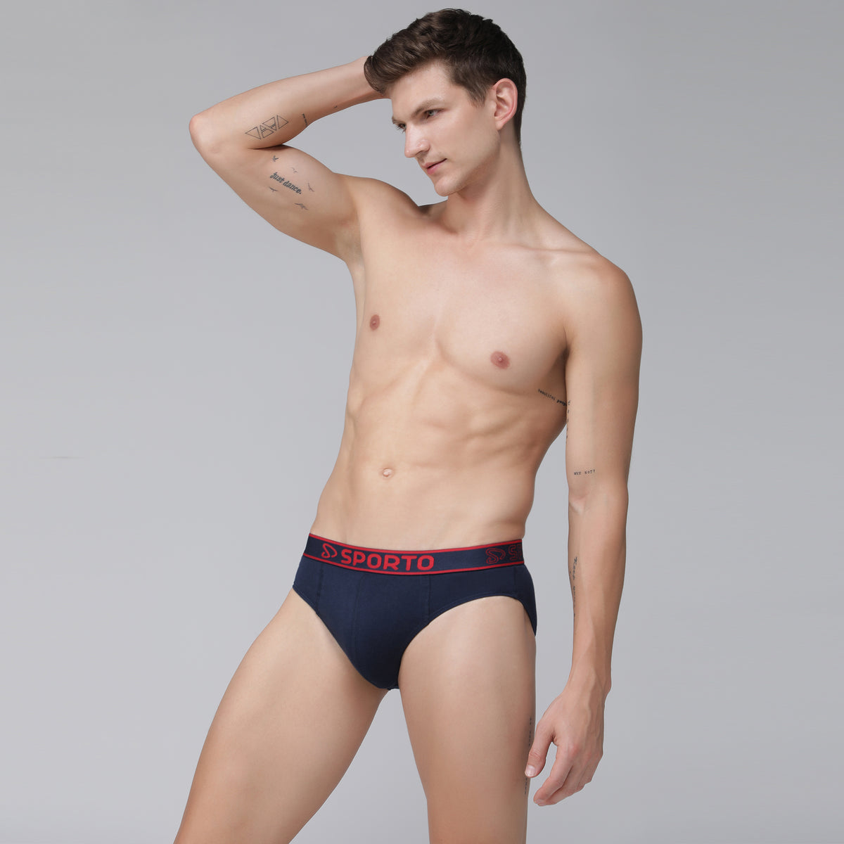 Sporto Men's Cotton Brief - Navy