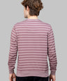 Sporto Men's Ribbed stripe Round Neck Onion Sweatshirt