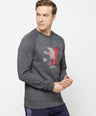 Sporto Crew Neck Printed Sweatshirt - Anthra Melange