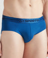 Sporto Metal Brief for Men | Cotton Spandex Mid-Rise Brief with Soft Shiny Waistband | Pack of 2 (Royal Blue & Sky Blue)