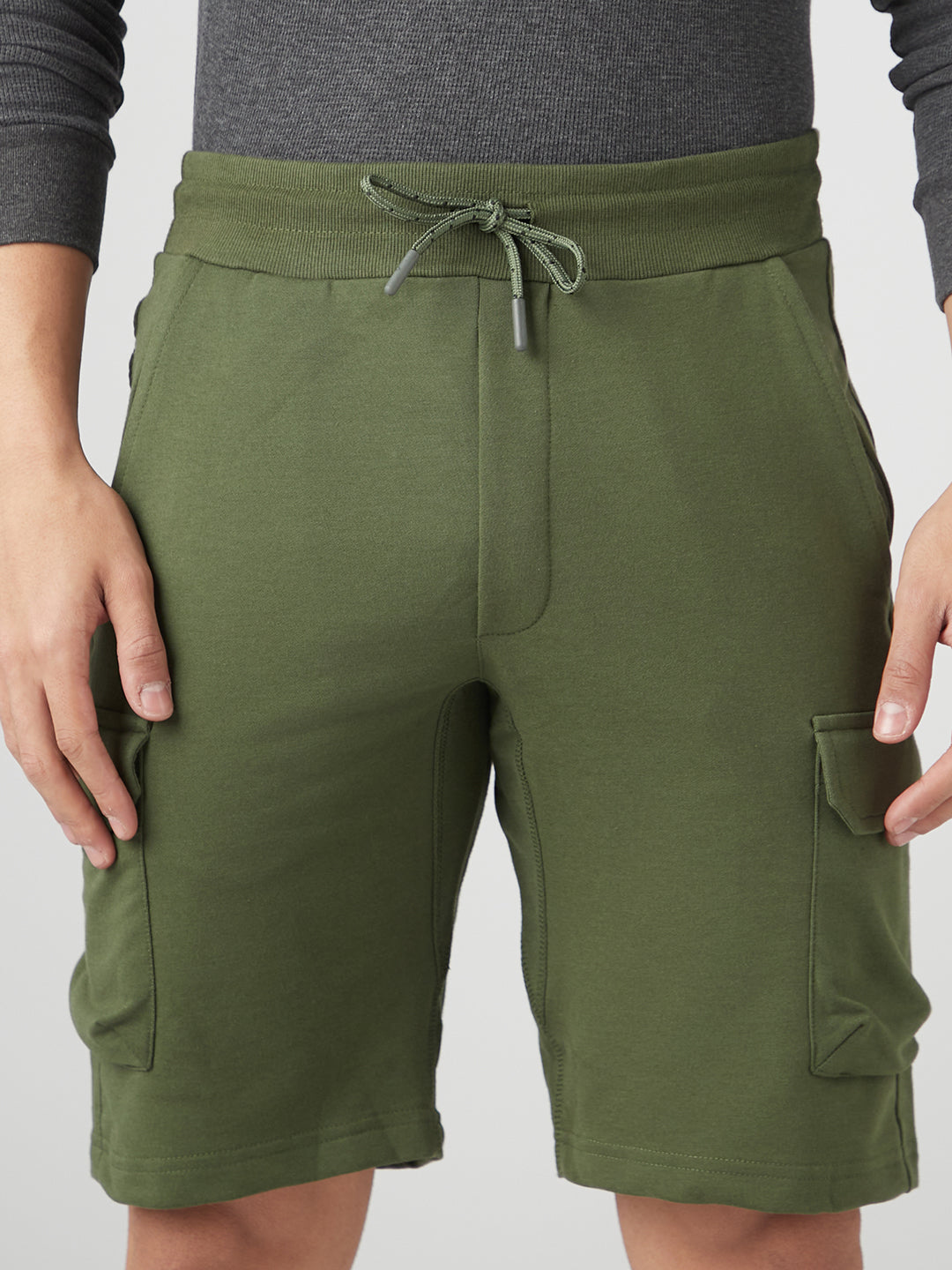Sporto Men's Cotton Bermuda Shorts with 6 Pocket - Green