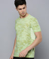 Sporto Men's Insta cool Printed Jersey Tee with Side Mesh - Lemon Green