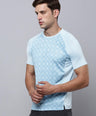 Sporto Men's Instacool Printed Jersey Tee - Light Blue