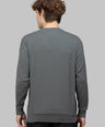 Sporto Men's Hexa-knit Round Neck Full Sleeve Charcoal Sweatshirt