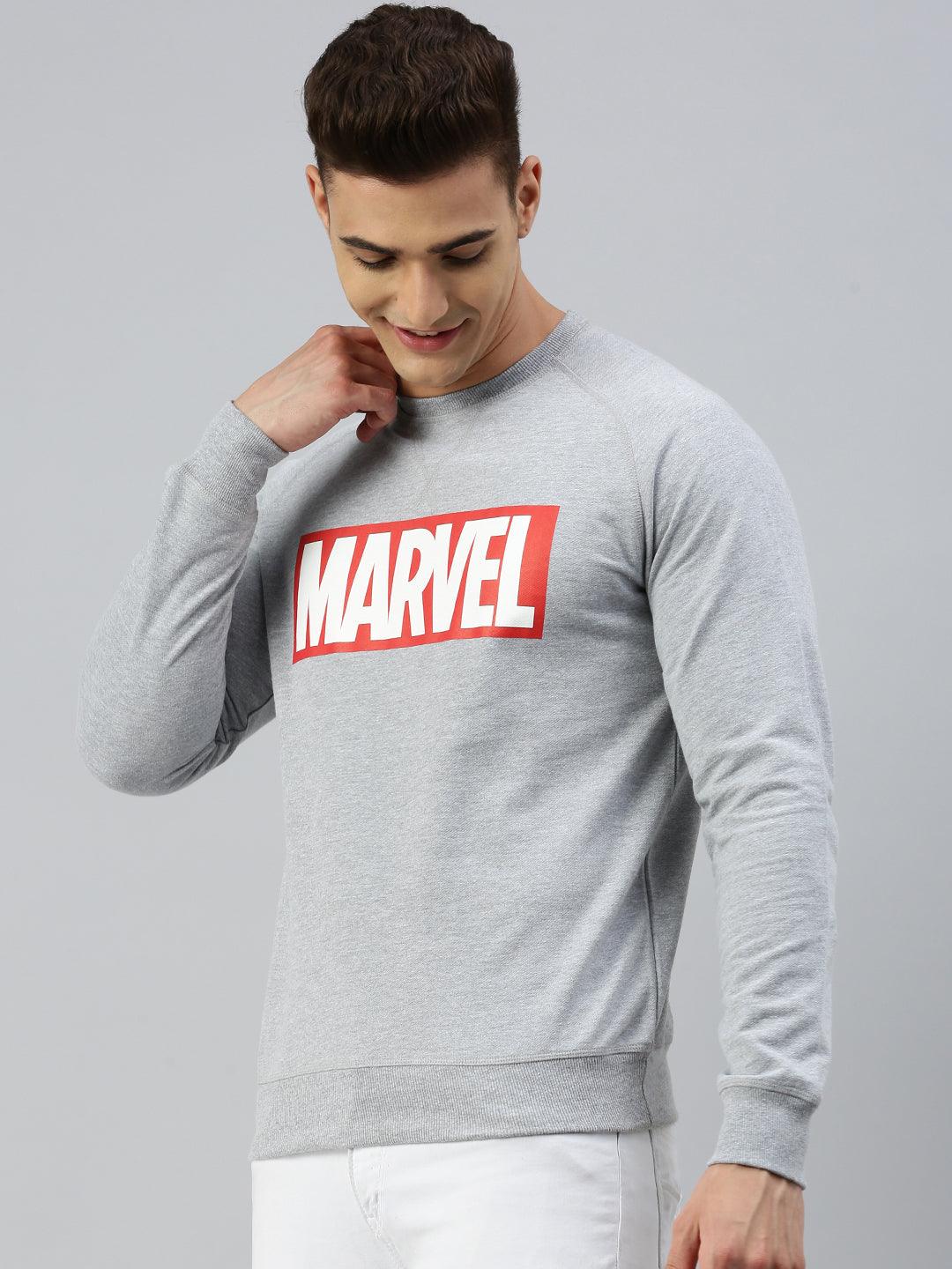 Sporto Marvel Printed Sweatshirt for Men | Grey Melange