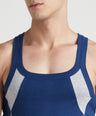 Sporto Men's  Cotton  Gym Vest with Side Contrast  Panel Multicolour Pack of 3