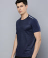 Sporto Men's Insta cool Printed Round Neck Tee - Navy