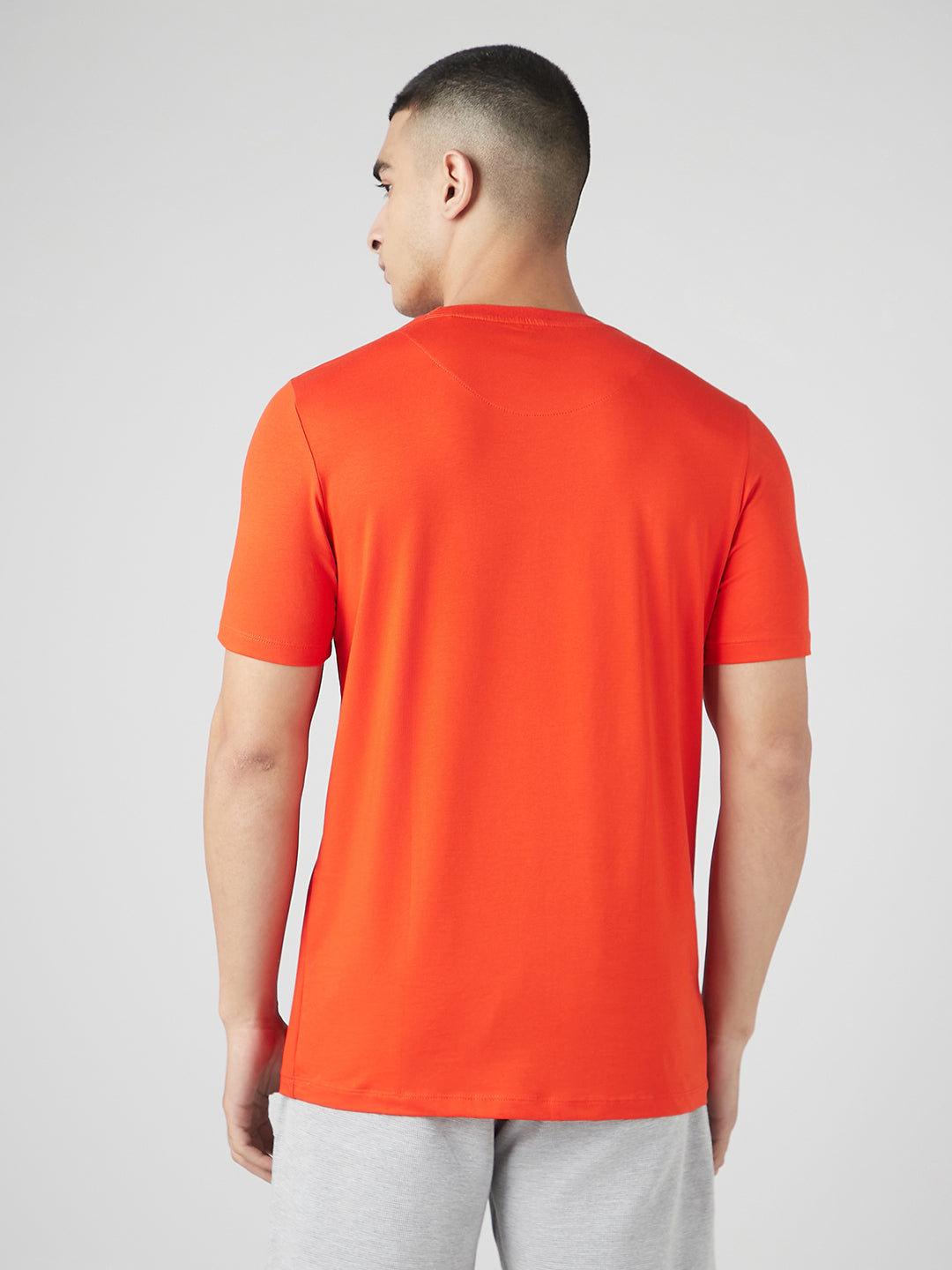 Sporto Men's Fluyid Cotton Round Neck T-shirt - Flame