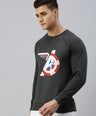 Sporto Marvel Printed Sweatshirt for Men | Black