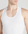 Sporto Men's Cotton White Parka Vest - Interlock Fabric (Pack Of 3)
