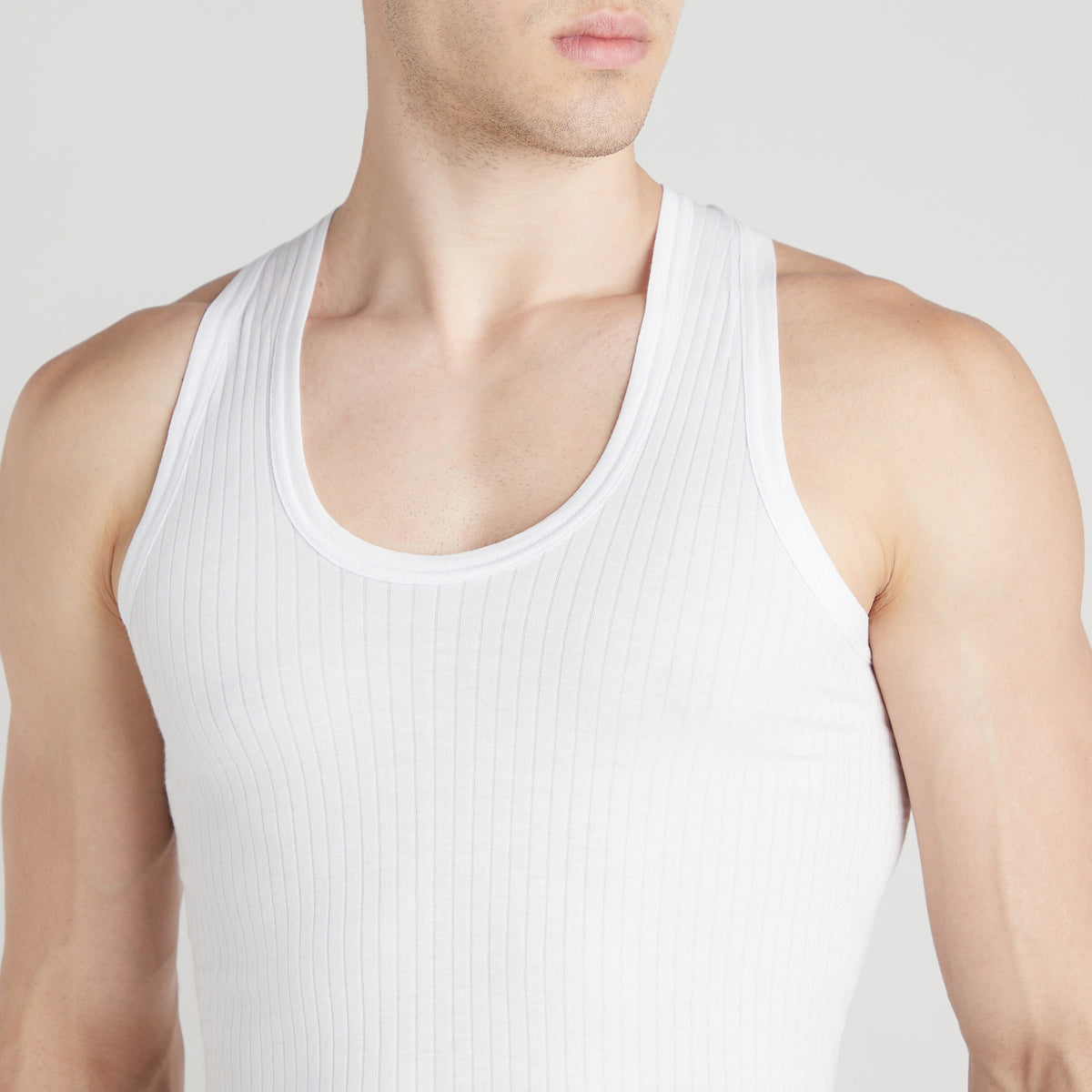Sporto Men's Cotton White Parka Vest - Interlock Fabric (Pack Of 3)