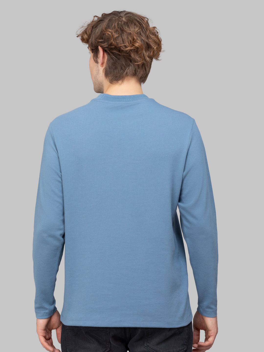 Sporto Men's Hexaknit Fullsleeve  Winterblue T-shirts