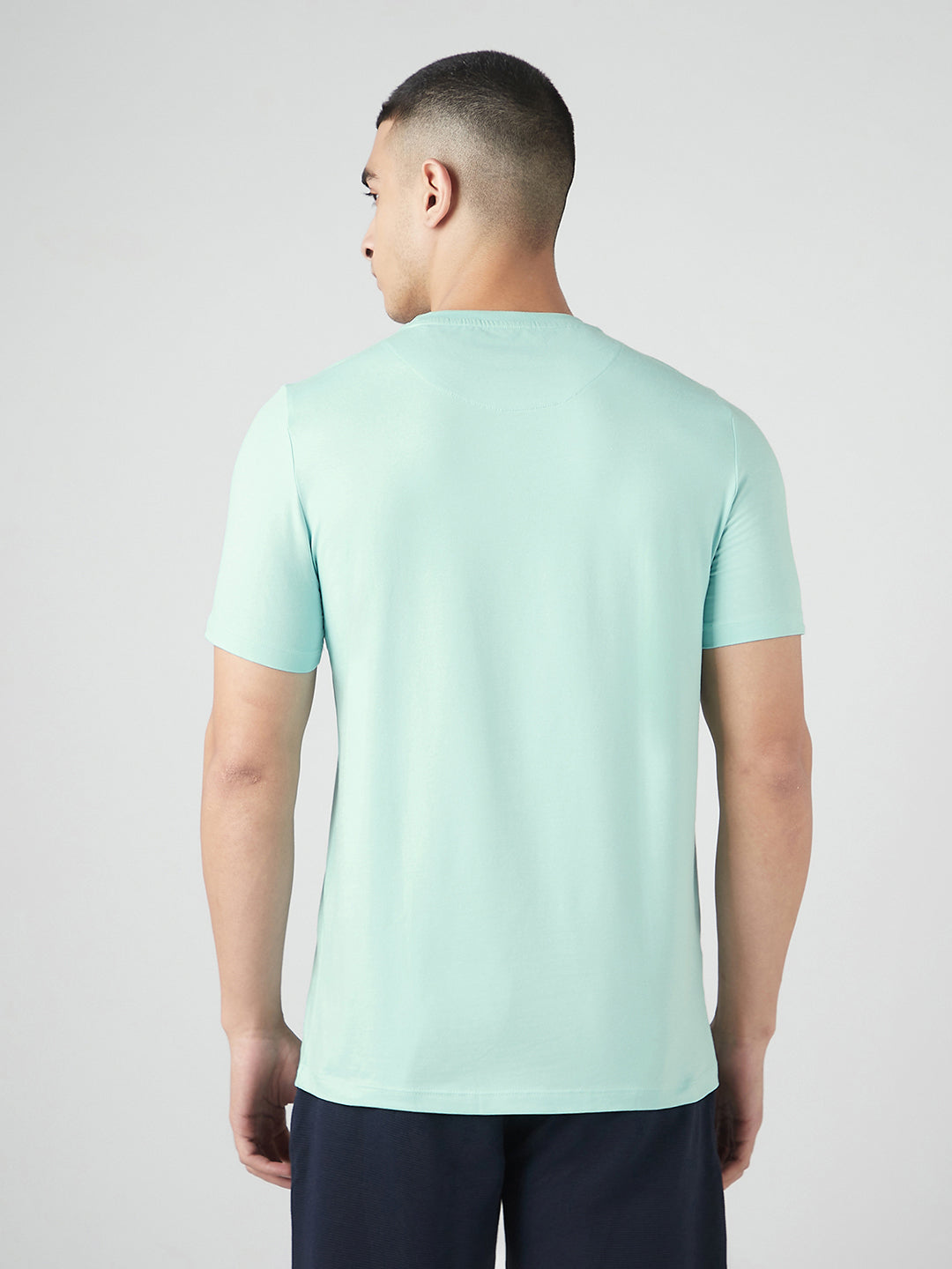 Fluyid Cotton Round Neck T-shirt - Ocean Aqua