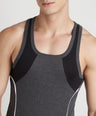 Sporto Men's  Cotton  Gym Vest with  Contrast  Panel Multicolour Pack of 3