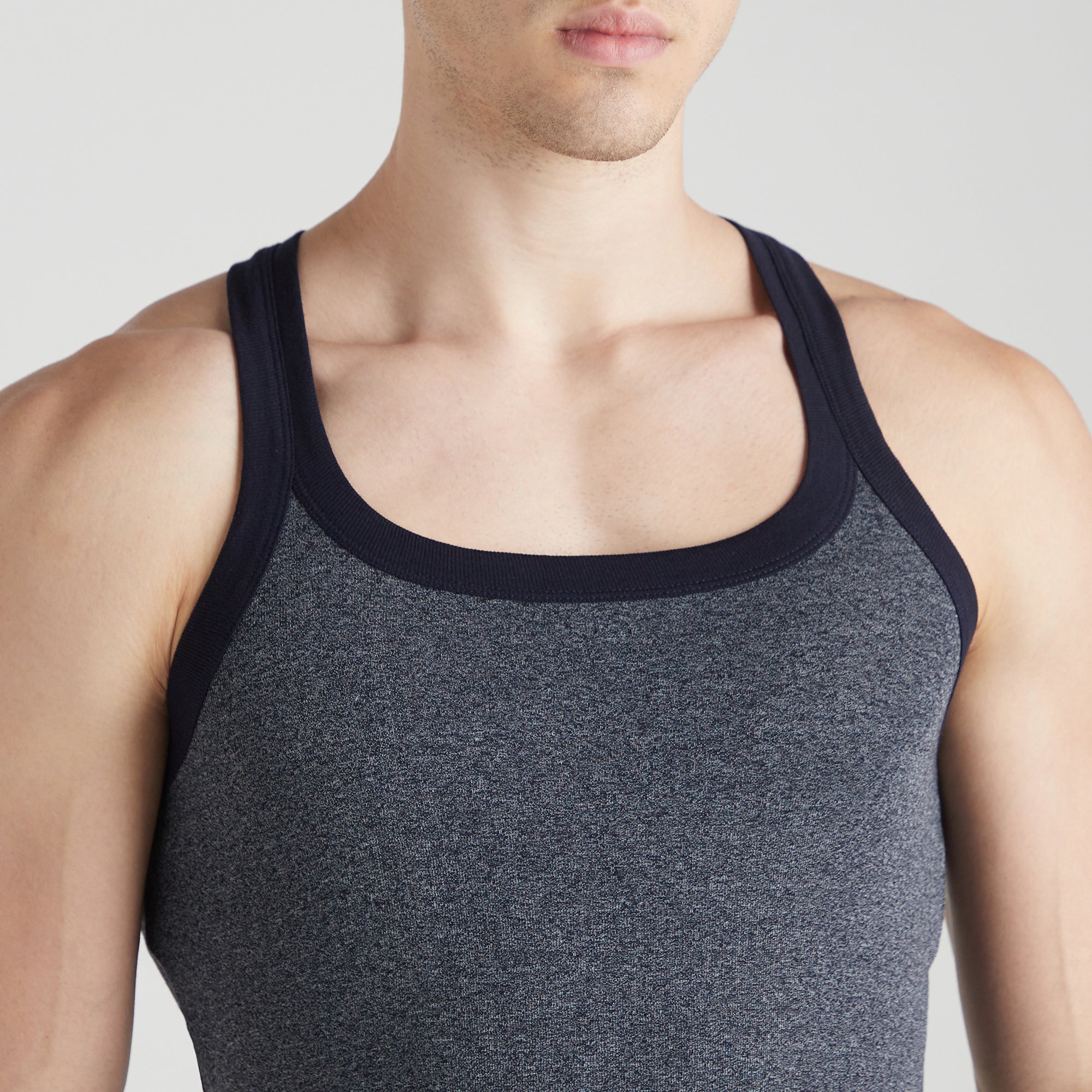 Men's Solid Gym Vest- Pack of 2 (Grey & blue)