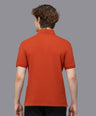 Sporto Men's Anti Wrinkle Popcorn Solid Rust Polo T-shirt
