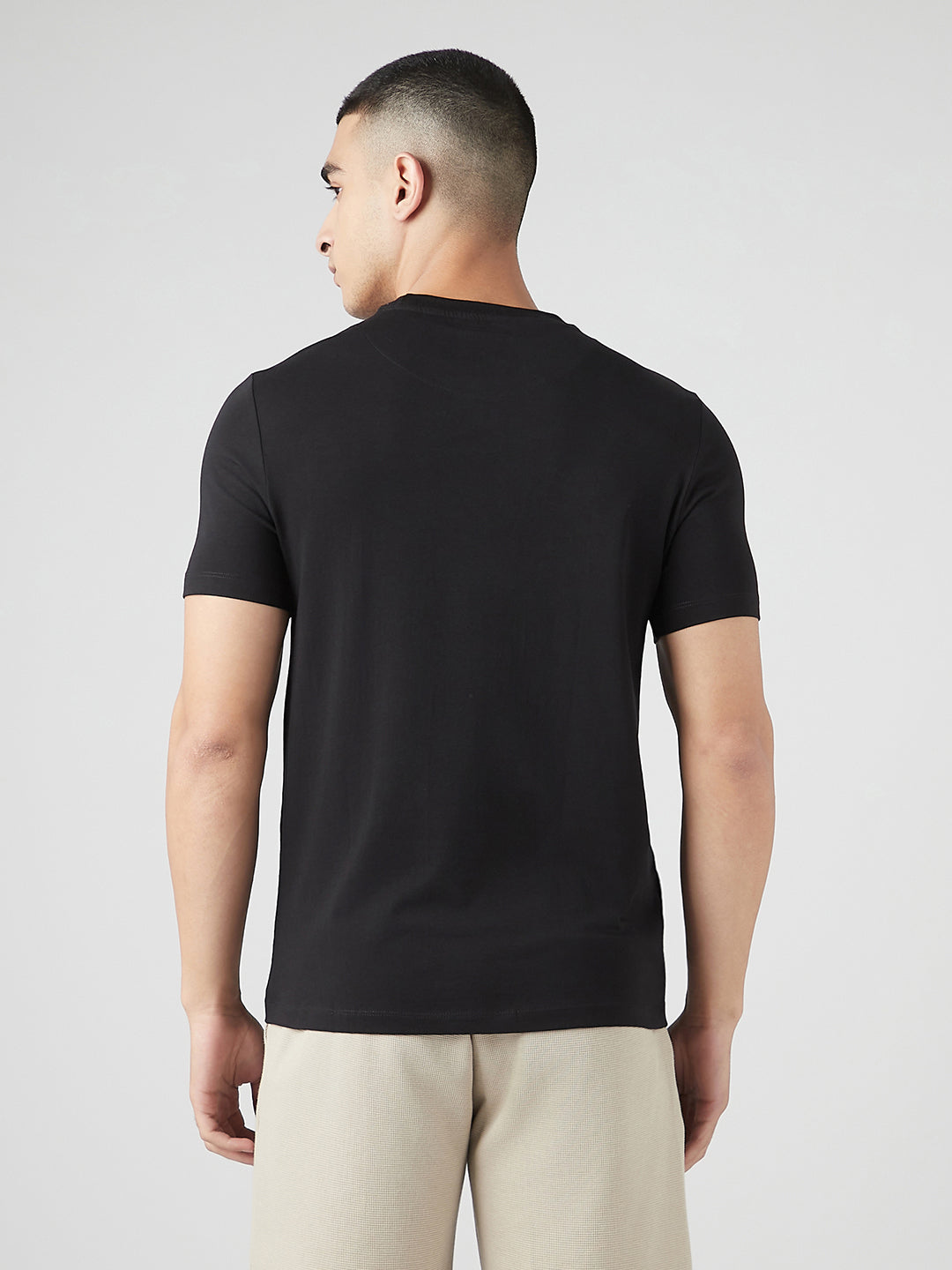 Sporto Men's Fluyid Cotton Round Neck T-shirt - Black
