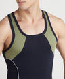Sporto Men's  Cotton  Gym Vest with  Contrast  Panel Multicolour Pack of 3