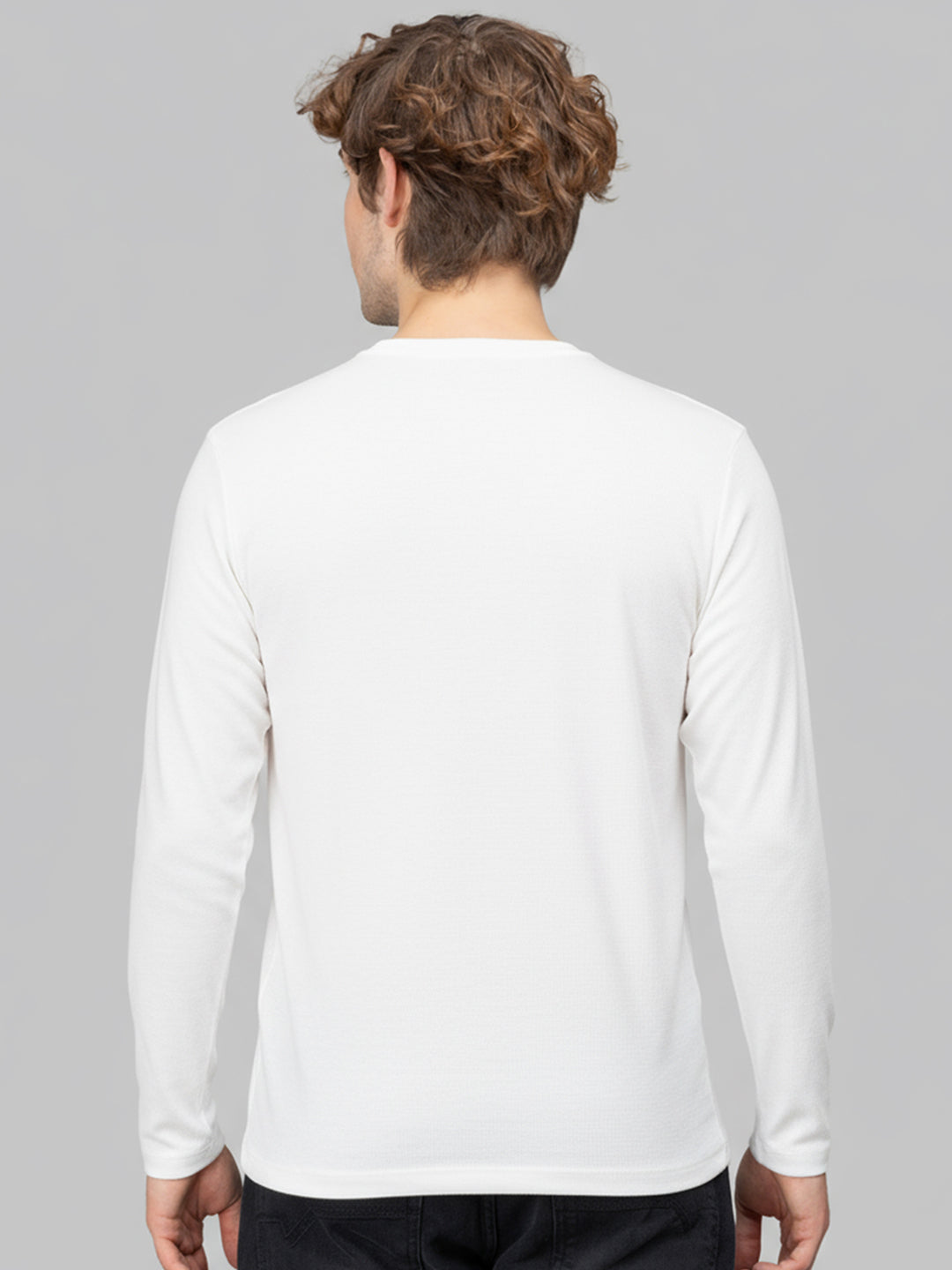 Sporto Men's Hexaknit Fullsleeve White T-shirts