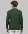 Sporto Men's Hexa-knit Round Neck Full Sleeve Dark Green Sweatshirt