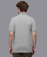 Sporto Men's Anti Wrinkle Popcorn Solid Grey Milange Polo  T-shirt