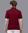 Sporto Men's Anti Wrinkle Popcorn Solid Red Wine Polo T-shirt