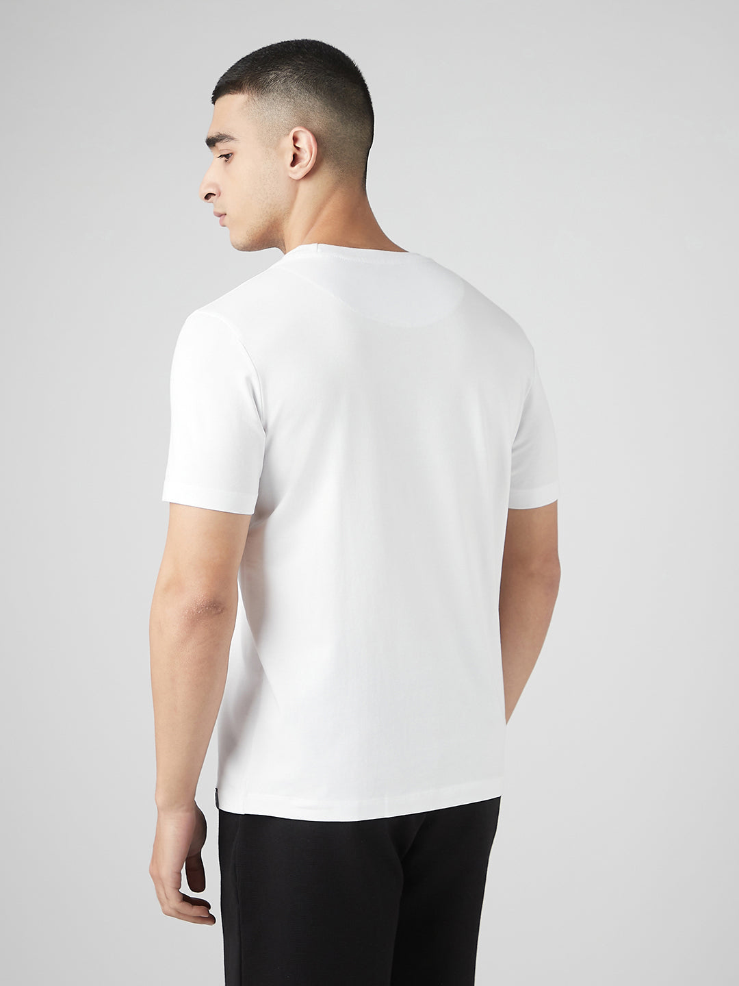 Sporto Men's Fluyid Cotton Round Neck T-shirt - White