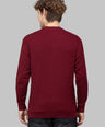Sporto Men's Hexa-knit Round Neck Full Sleeve Red Wine Sweatshirt
